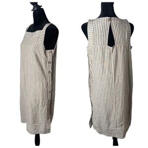 FOR CYNTHIA Striped Dress Size S Linen Blend Minimalist Coastal Resortwear